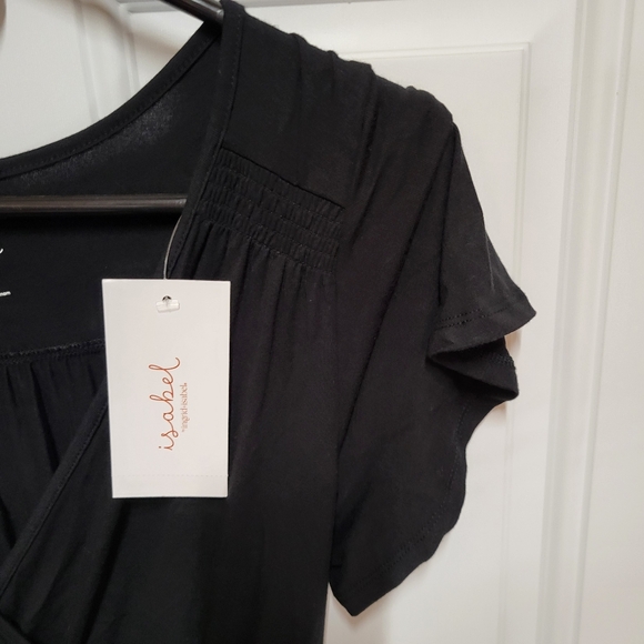 Isabel‎ Maternity NWT Faux Wrap Ruffle Maxi Dress Black Size XSmall - Picture 4 of 6